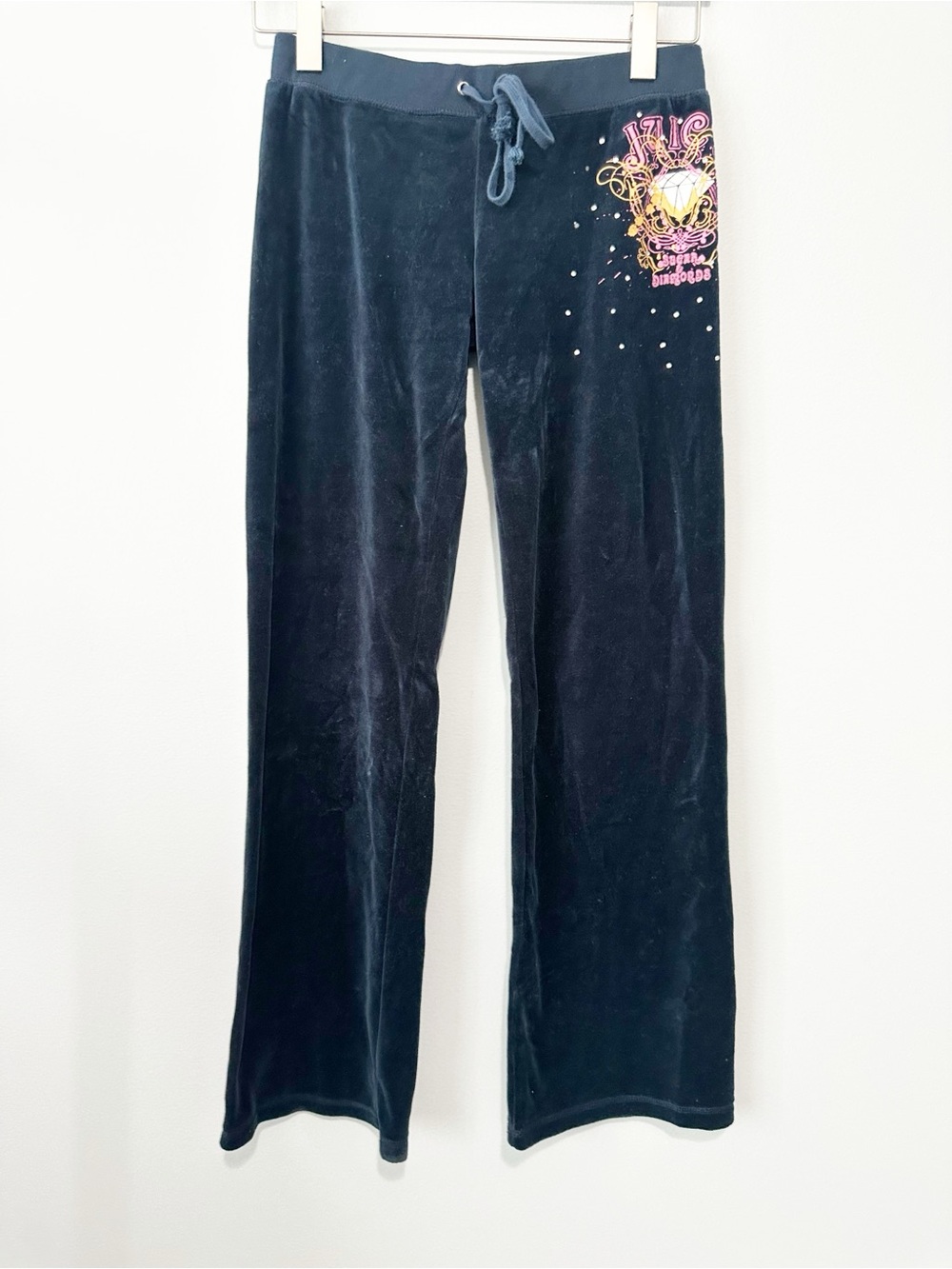 Juicy Couture navy Velour Sweatpants sugar n diamonds size medium Y2K 2000s